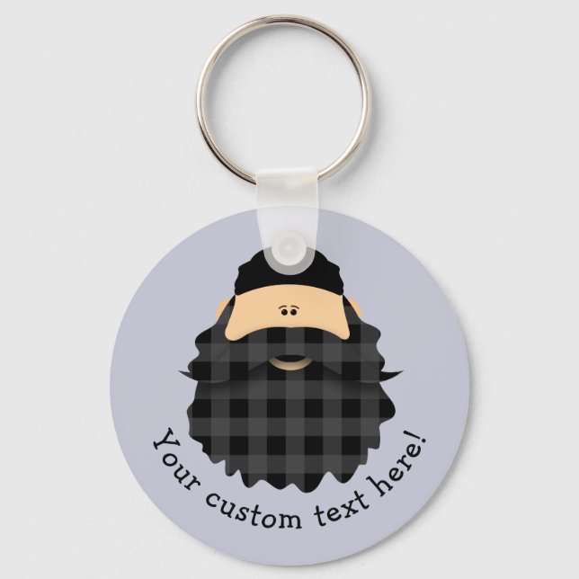 Porte-clés Sympathique Pays Plaid Black Bearded Character (Recto)