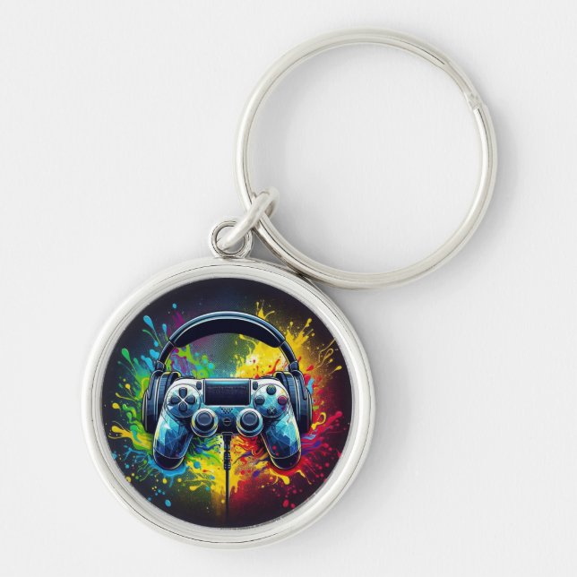 Porte-clés Symphonie de Pixels et de Son : Art de jeu vibrant (Devant)