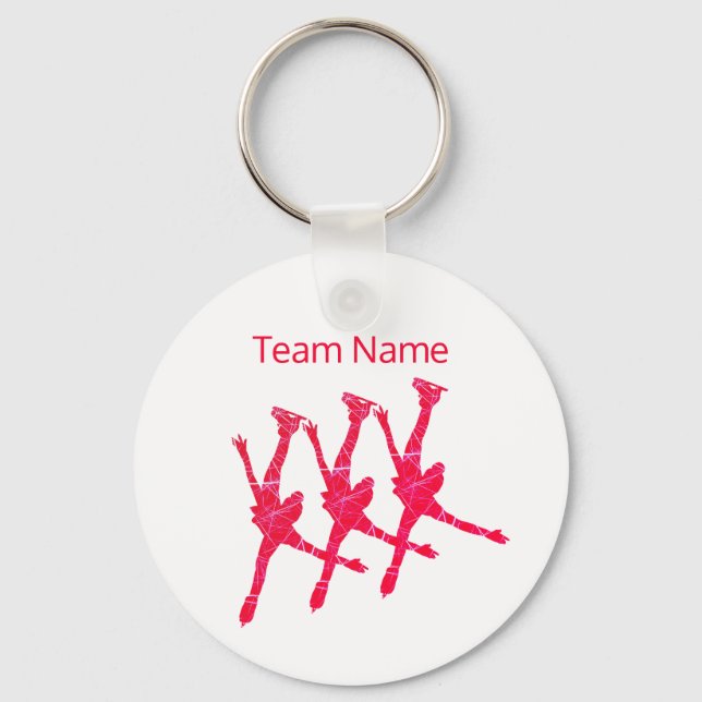 Porte-clés Synchronized skating team keychain - Arabesque red (Recto)
