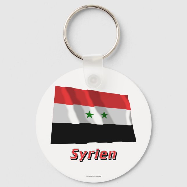 Porte-clés Syrien Fliegende Flagge mit Namen (Recto)