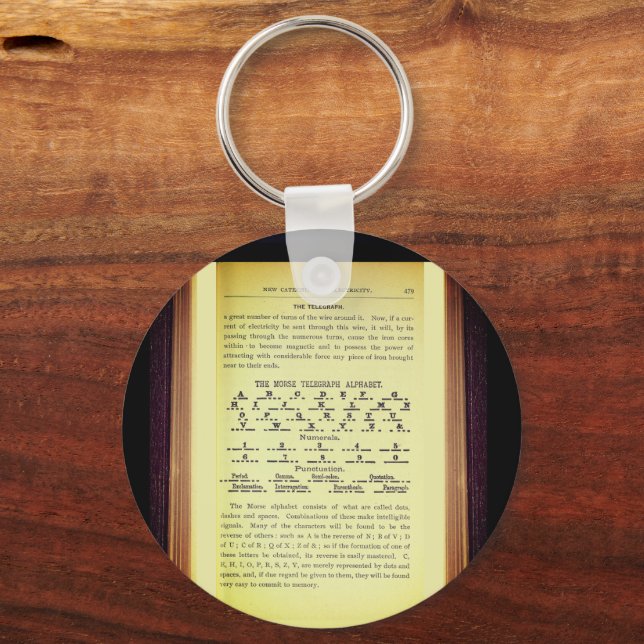 Porte-clés Système de code alphabet de morse Telegraph (Recto)