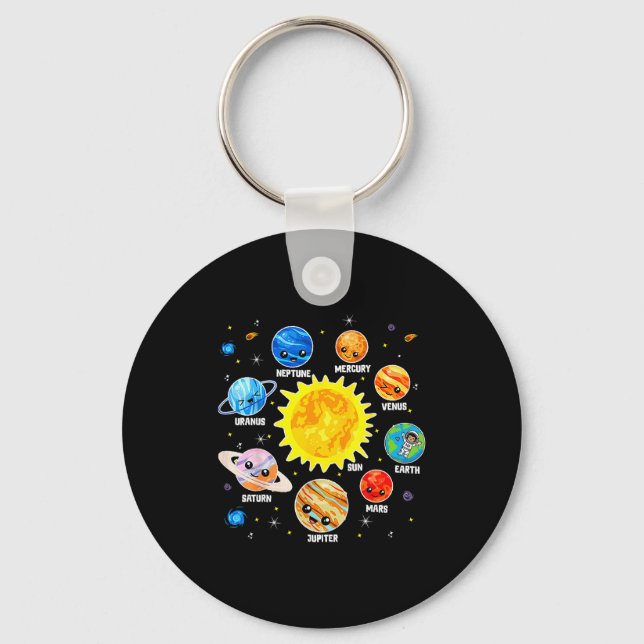 Porte-clés Système solaire Planète Espace Planètes Garçons Fi (Recto)