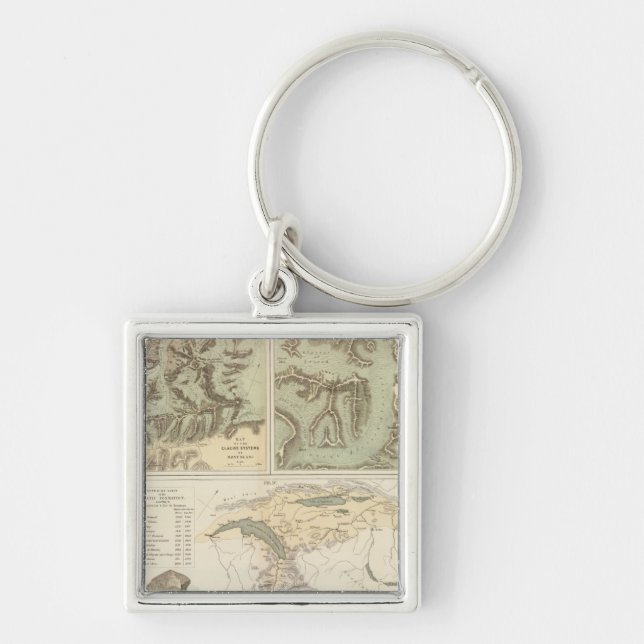 Porte-clés Systèmes de glacier des Alpes (Devant)