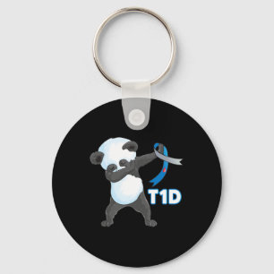 Porte-clés T1d Fun mignon Dabbing Panda Type 1 Diabète Sensib