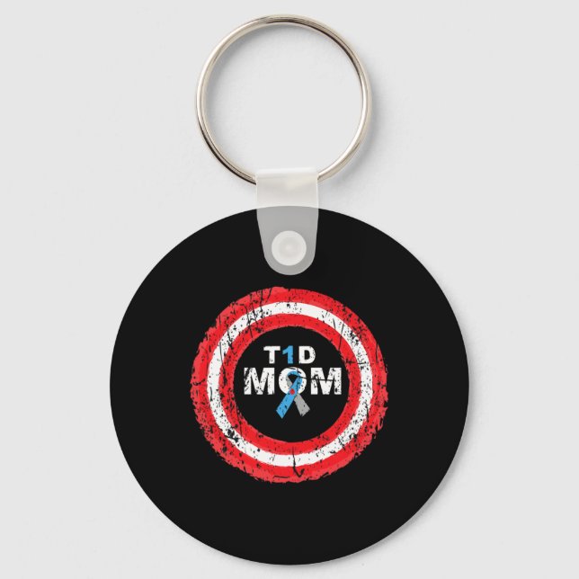 Porte-clés T1d Mère Diabète Sensibilisation Bague à ruban (Recto)
