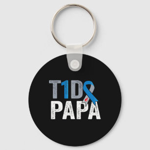 Porte-clés T1d Papa Son combat est mon combat Type 1 Diabète