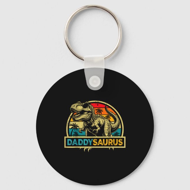 Porte-clés T-Rex Daddysaurus Papa Saurus Famille Dinosaure T- (Recto)