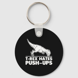 Porte-clés T-rex Déteste les Pompes Drôle de Fitness Entraîne