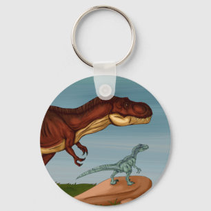 Porte-clés T-Rex et Velociraptor
