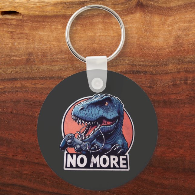 Porte-clés T-Rex Gamer No More Design (Recto)