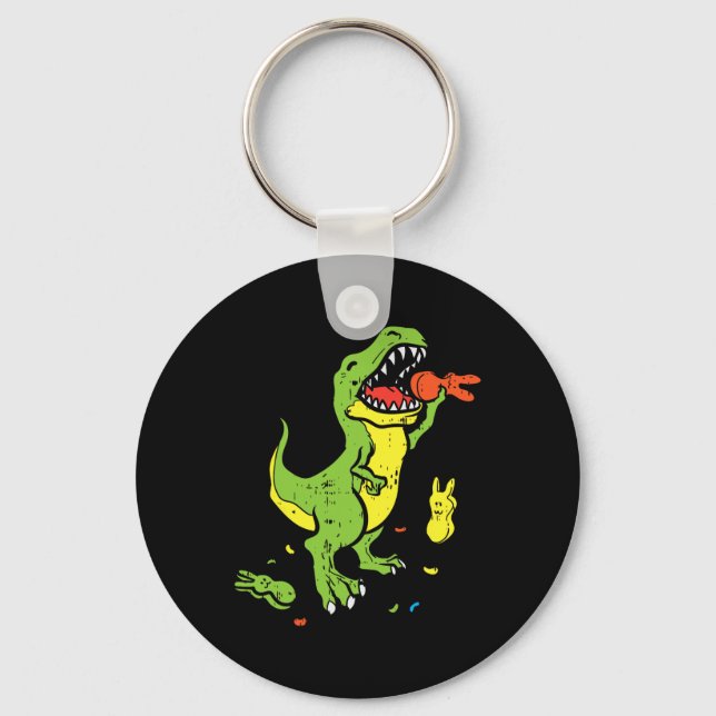 Porte-clés T-Rex mangeant un lapin drôle de Pâques amateur de (Recto)