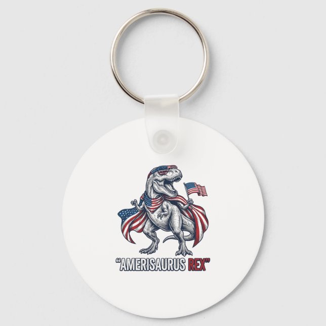 Porte-clés T-Rex patriotique Amerisaurus Rex Design de T-shir (Recto)