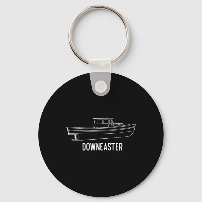 Porte-clés T Shir de bateau de pêche au homard Downeaster de  (Recto)