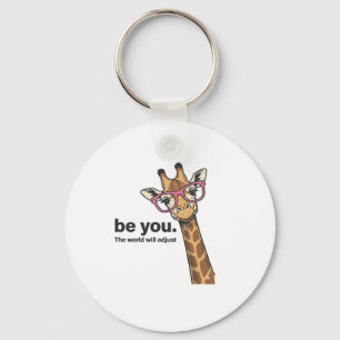Porte-clés T-shirt à motif de girafe drôle sois toi gravure v
