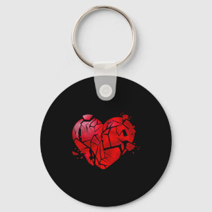 Porte-clés T Shirt Anti Saint Valentin Cœur Brisé 