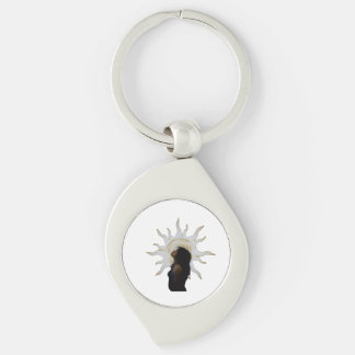 Porte-clés T-Shirt Artistique Silhouette de Soleil Mystique