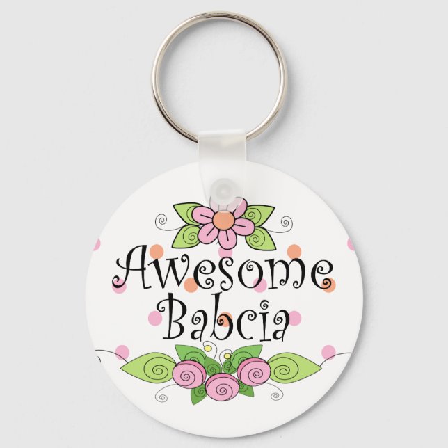 Porte-clés T-shirt Awesome Babcia (Recto)