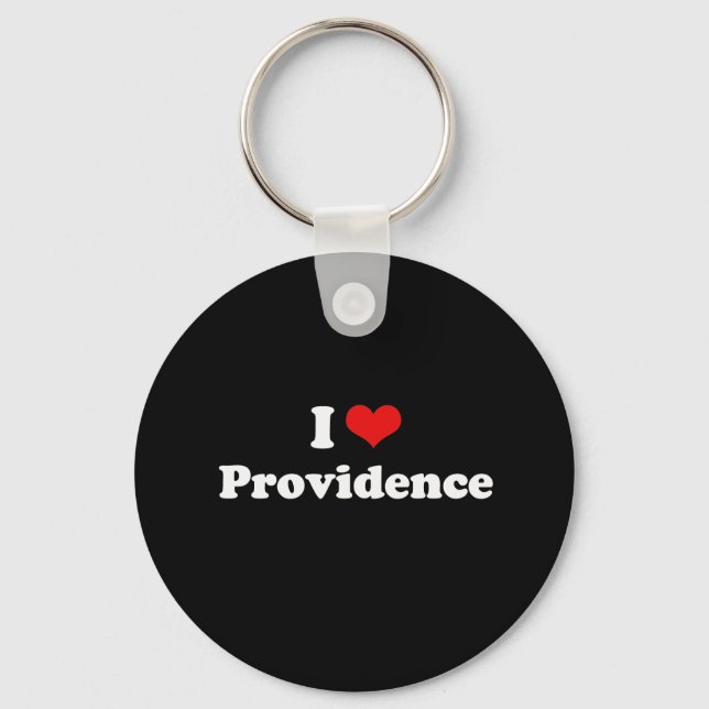 Porte-clés T-shirt blanc I Love Providence (Recto)
