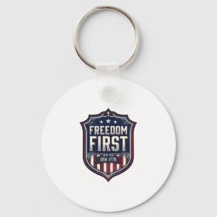 Porte-clés T-Shirt Bouclier Patriotique Freedom First USA 177