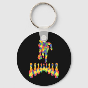 Porte-clés T-shirt Bowling pour la sensibilisation à l'autism