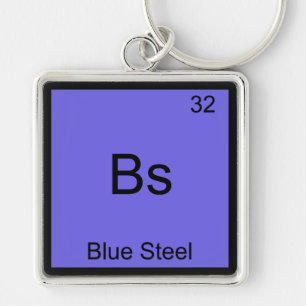 Porte-clés T-shirt Bs - Blue Steel symbole d'élément de chimi