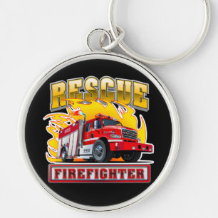 Porte-clés T-shirt Camion-feu