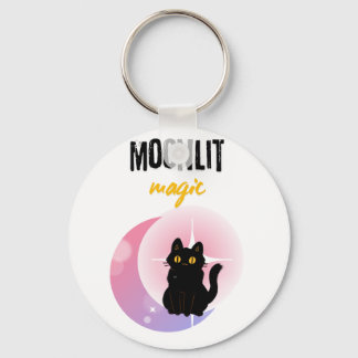 Porte-clés T-shirt Chat Noir Magie au Clair de Lune | Céleste