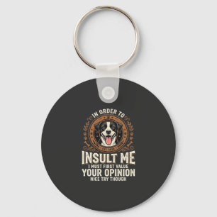 Porte-clés T-Shirt Chien Opinion Drôle Insulte