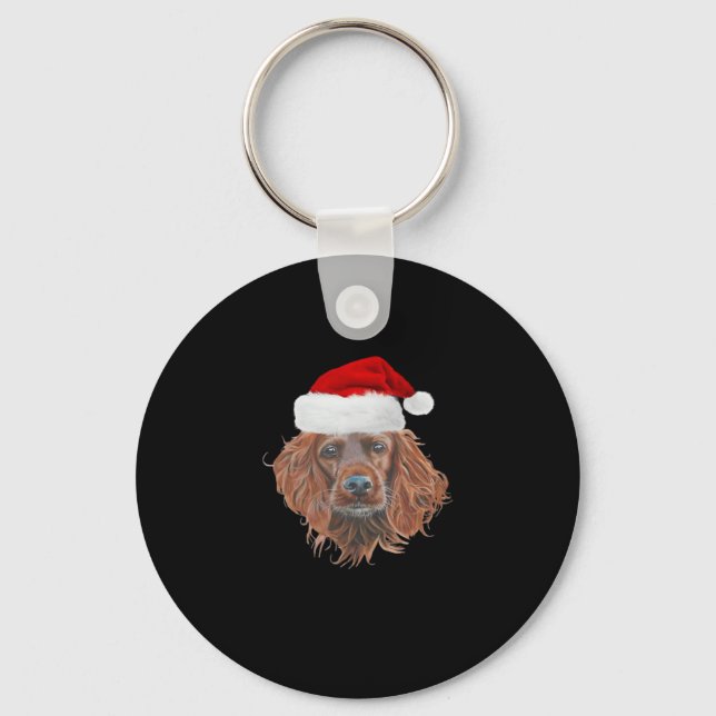 Porte-clés T-Shirt classique de Christmas Irish Setter (Recto)