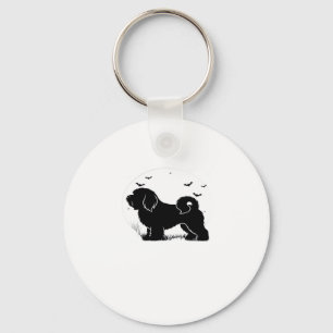 Porte-clés T-shirt classique silhouette lune d'Halloween Lowc
