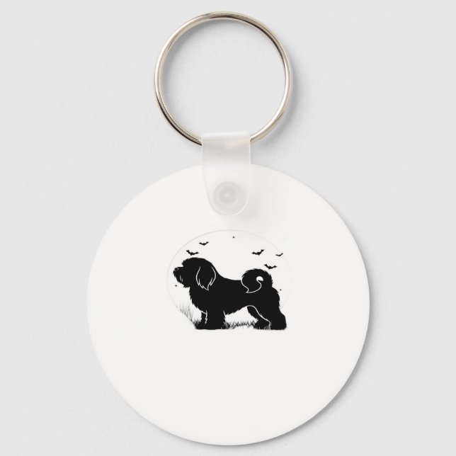 Porte-clés T-shirt classique silhouette lune d'Halloween Lowc (Recto)