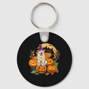 Porte-clés T-shirt col V pour femmes Halloween Chien3