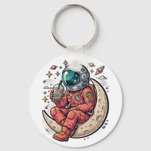 Porte-clés T-shirt Cool Astronaute sur la Lune Amateur d'Es