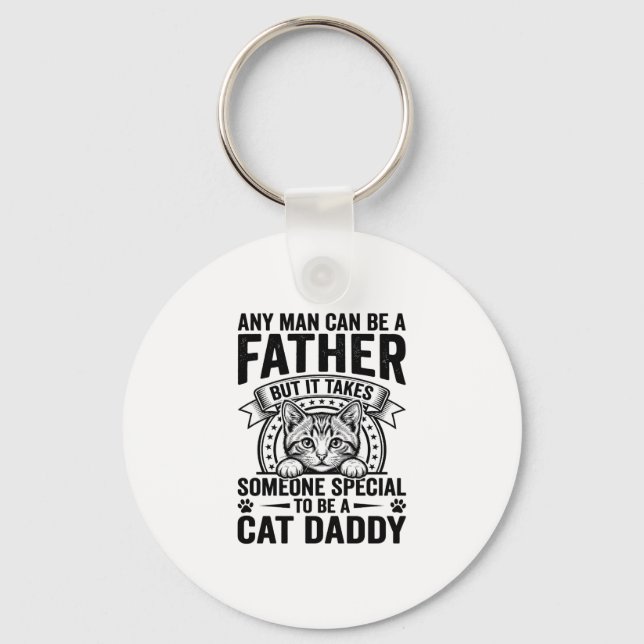 Porte-clés T-Shirt D avec citation de Papa Chat gravure vinta (Recto)
