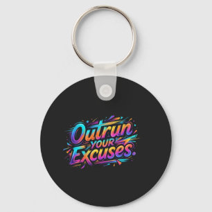 Porte-clés T-shirt de course motivant "Dépassez vos excuses"