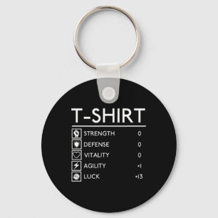 Porte-clés T-shirt de jeu de rôle fantaisiste pour joueur amu