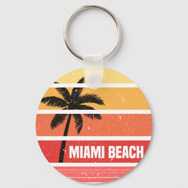 Porte-clés T-shirt de la plage de Miami (Recto)