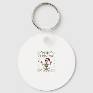 Porte-clés T-shirt de Noël gothique crâne moche rock