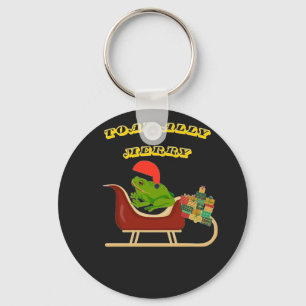 Porte-clés T-shirt de Noël grenouille totalement joyeuse
