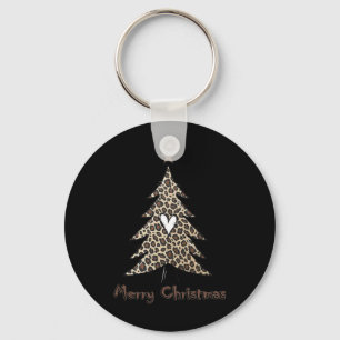 Porte-clés T-shirt de Noël Imprimé Léopard Arbre de Noël Pour