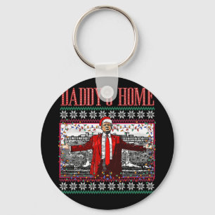 Porte-clés T-shirt de Noël moche Funny Daddy's Home Trump Xm