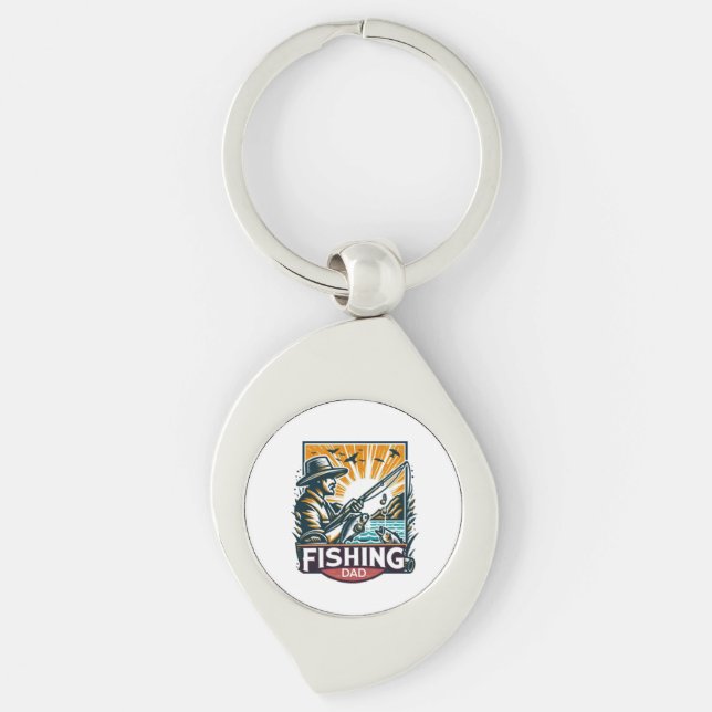 Porte-clés T-shirt de pêche (Devant)