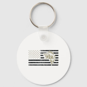 Porte-clés T-shirt de pêche pour hommes - Drapeau américain v
