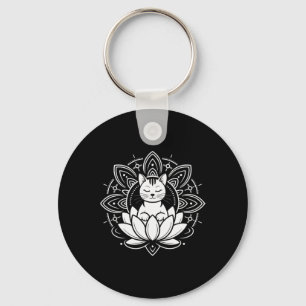 Porte-clés T-shirt de yoga de méditation de fleur de lotus de