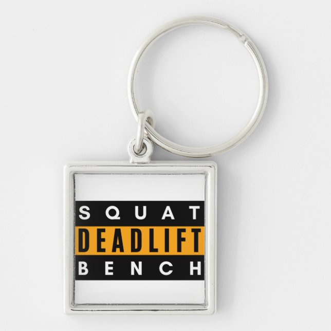Porte-clés T-Shirt Deadlift Squat et Banc (Devant)