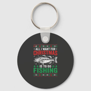 Porte-clés T-shirt dégueu de Noël Bass Fishing