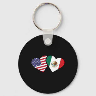 Porte-clés T Shirt Drapeau Mexique Usa Cœur Amour Mexicain Am