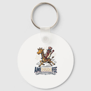 Porte-clés T-shirt drôle Amerigiraffee patriotique girafe hot