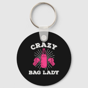Porte-clés T-shirt drôle de kickboxing pour femme Crazy G Lad