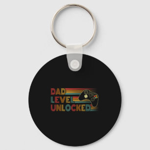 Porte-clés T-shirt drôle de nouveau papa, niveau papa débloqu